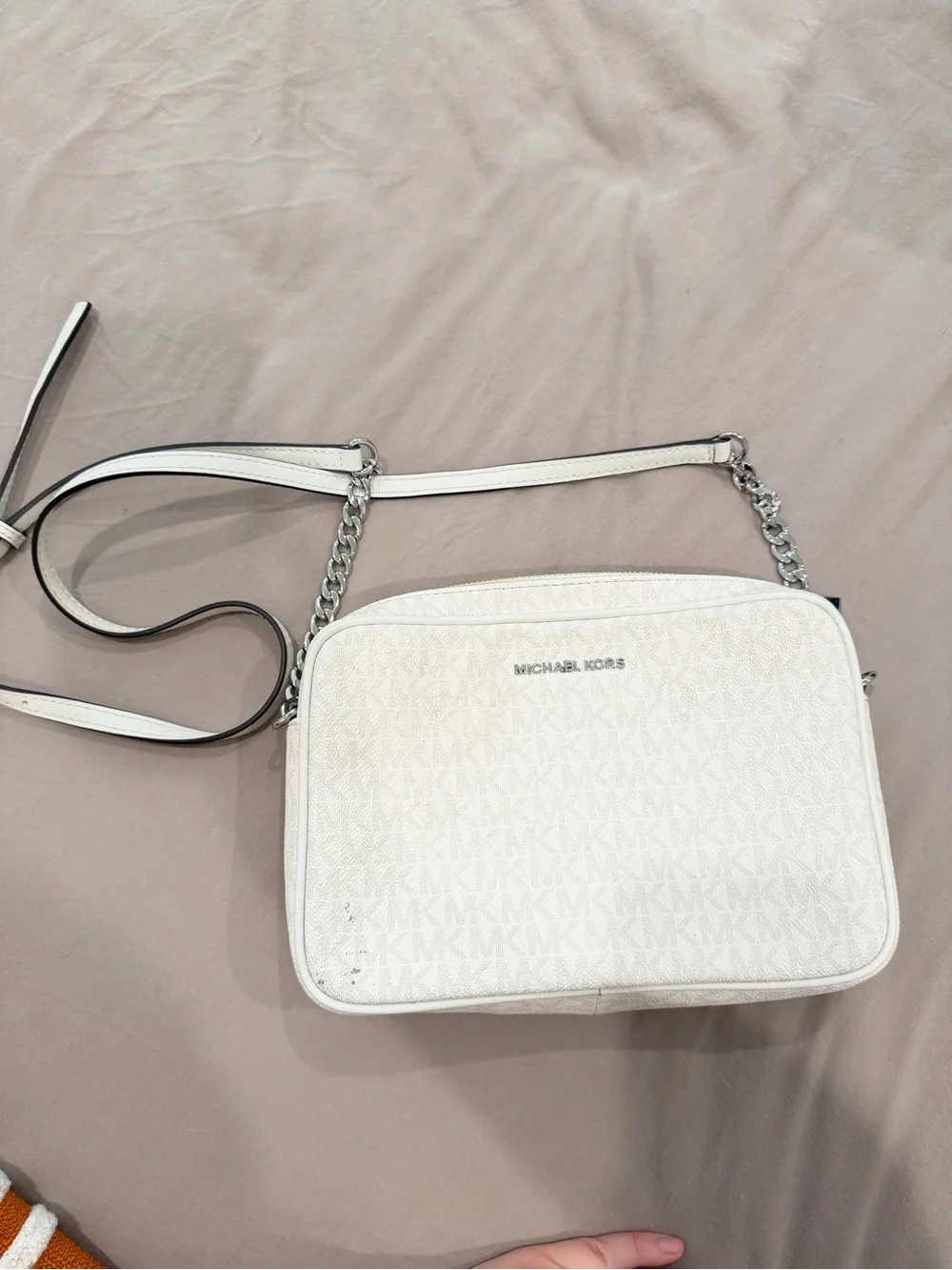 Michael Kors White Signature Crossbody Bag